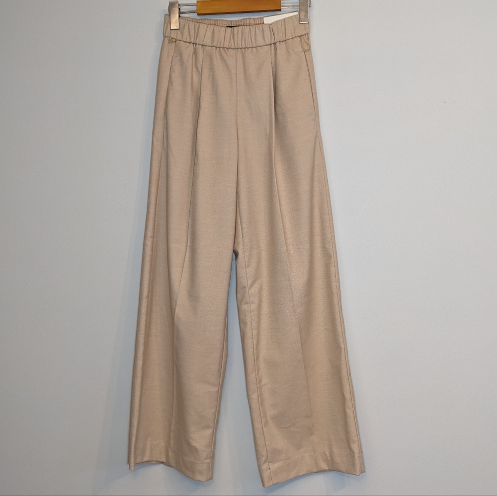 Ann Taylor Petite, NWT High-waisted Wide-leg Belted Pants Trousers, Size XXS